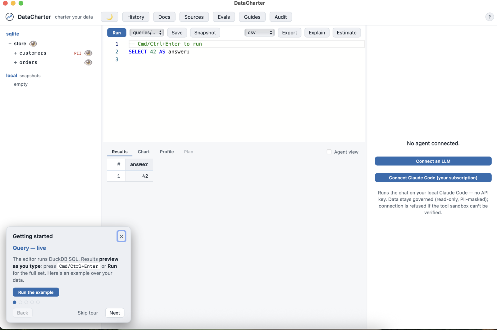 The DataCharter desktop app